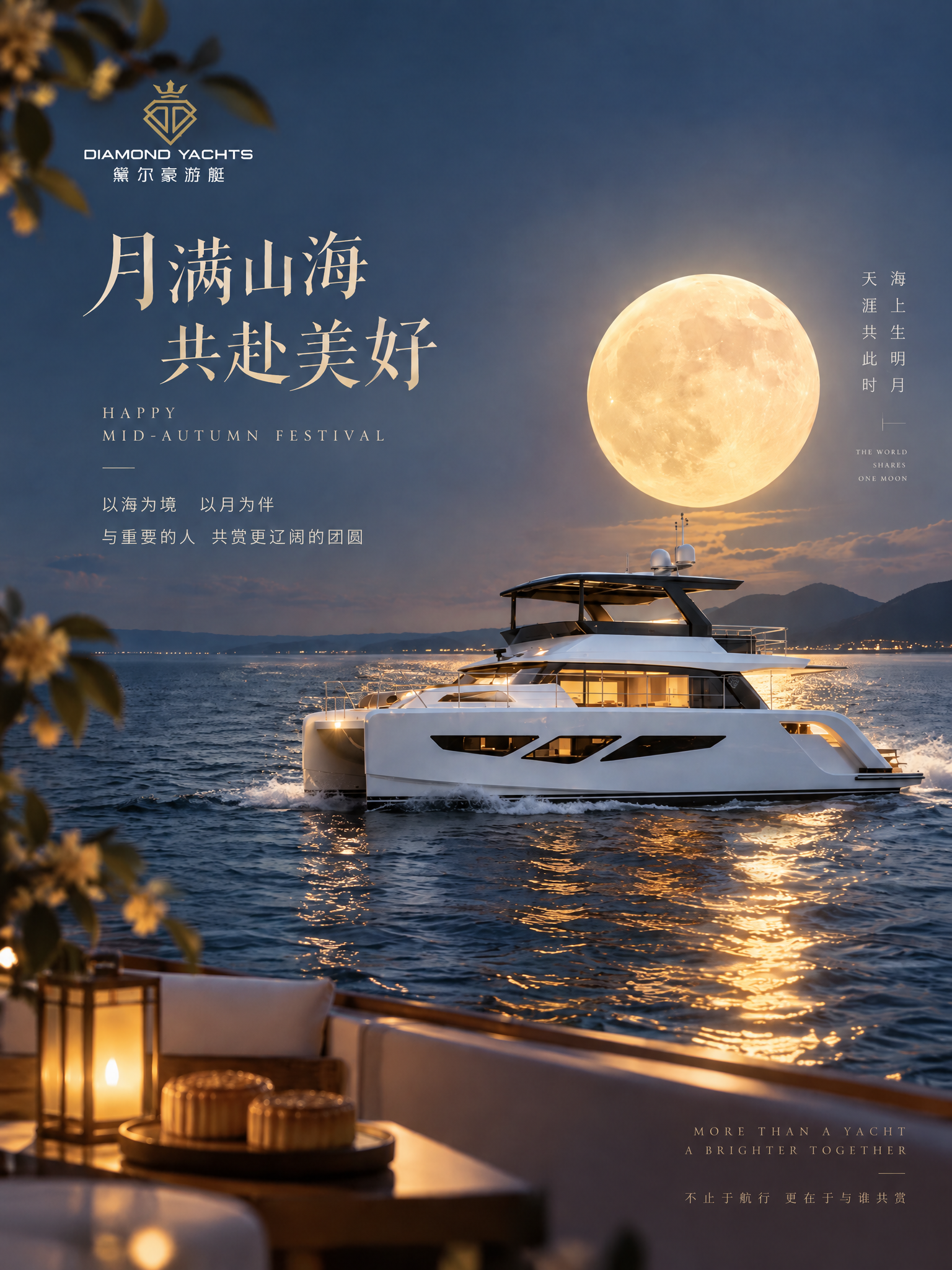 月满山海，共赴美好｜黛尔蒙游艇祝您中秋快乐